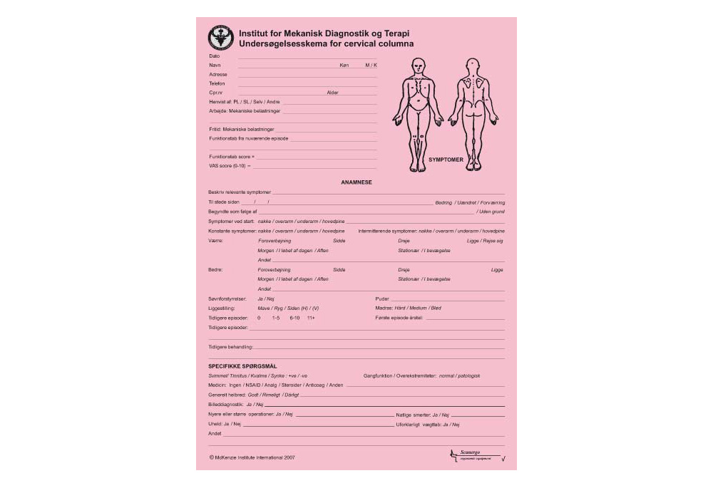 Cervical Undersøgelsesskema